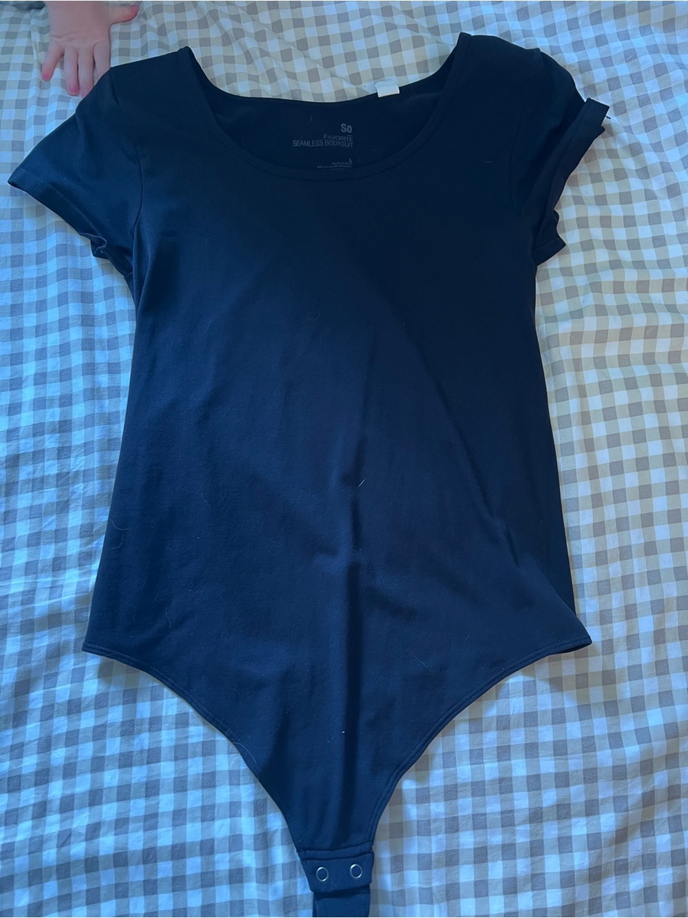 SO Black Short Sleeve Seamless Bodysuit